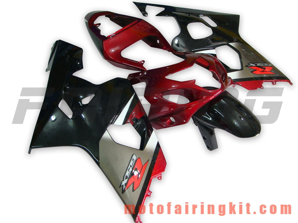 Fairing Kits Fit for GSX-R750 GSX-R600 K4 2004 2005 GSXR 600 750 K4 04 05 Plastic ABS Injection Mold Complete Motorcycle Body Aftermarket Bodywork Frame (Red & Silver) B058