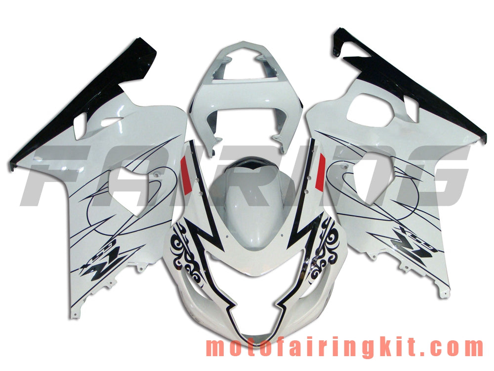 Fairing Kits Fit for GSX-R750 GSX-R600 K4 2004 2005 GSXR 600 750 K4 04 05 Plastic ABS Injection Mold Complete Motorcycle Body Aftermarket Bodywork Frame (White & Black) B060