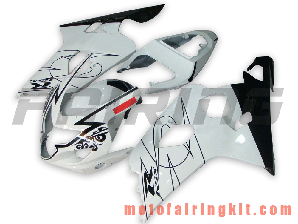 Kits de carenado aptos para GSX-R750 GSX-R600 K4 2004 2005 GSXR 600 750 K4 04 05 Molde de inyección de plástico ABS Carrocería completa para motocicleta Marco de carrocería de posventa (blanco y negro) B060