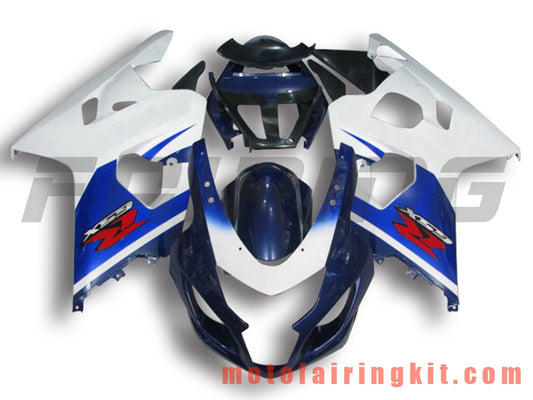 Fairing Kits Fit for GSX-R750 GSX-R600 K4 2004 2005 GSXR 600 750 K4 04 05 Plastic ABS Injection Mold Complete Motorcycle Body Aftermarket Bodywork Frame (White & Blue) B061