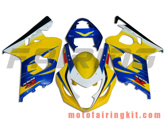 Fairing Kits Fit for GSX-R750 GSX-R600 K4 2004 2005 GSXR 600 750 K4 04 05 Plastic ABS Injection Mold Complete Motorcycle Body Aftermarket Bodywork Frame (Yellow & Blue) B062