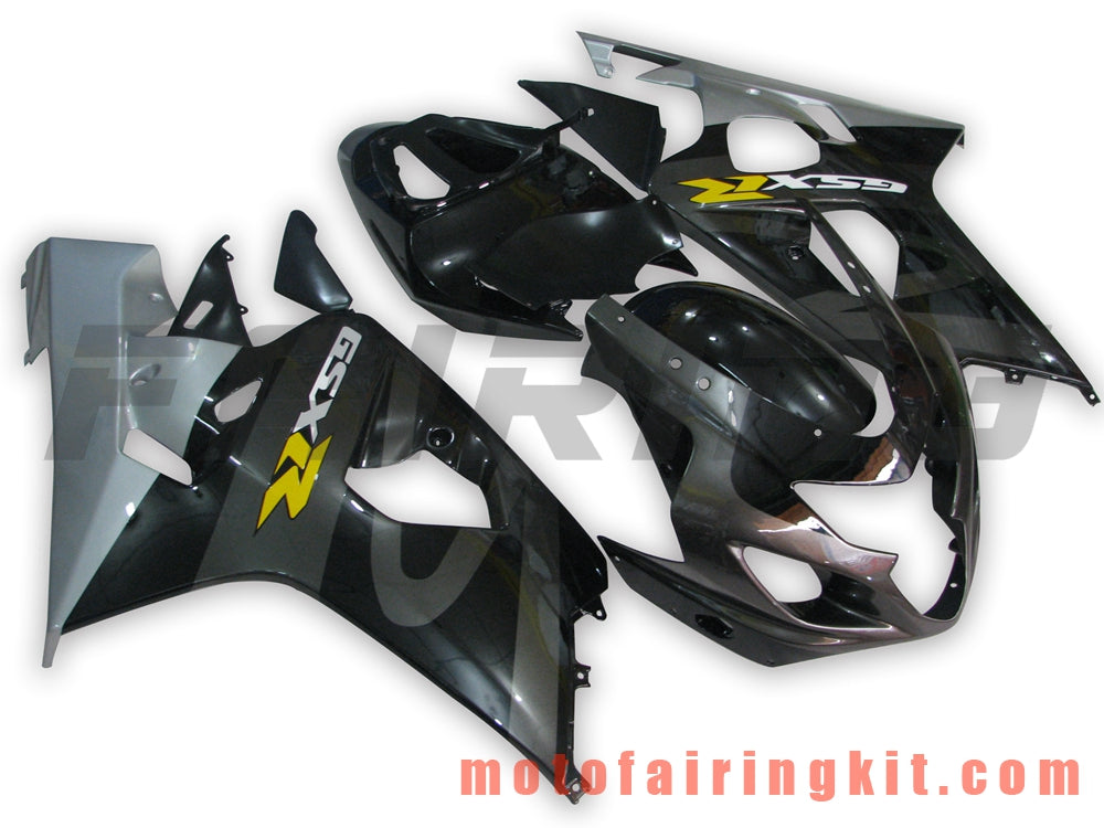 Fairing Kits Fit for GSX-R750 GSX-R600 K4 2004 2005 GSXR 600 750 K4 04 05 Plastic ABS Injection Mold Complete Motorcycle Body Aftermarket Bodywork Frame (Black & Silver) B065