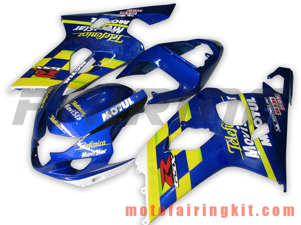 Fairing Kits Fit for GSX-R750 GSX-R600 K4 2004 2005 GSXR 600 750 K4 04 05 Plastic ABS Injection Mold Complete Motorcycle Body Aftermarket Bodywork Frame (Blue & Yellow) B066