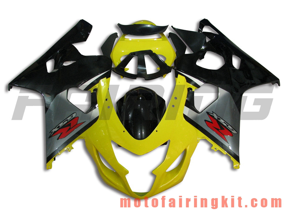 Fairing Kits Fit for GSX-R750 GSX-R600 K4 2004 2005 GSXR 600 750 K4 04 05 Plastic ABS Injection Mold Complete Motorcycle Body Aftermarket Bodywork Frame (Yellow & Black) B067