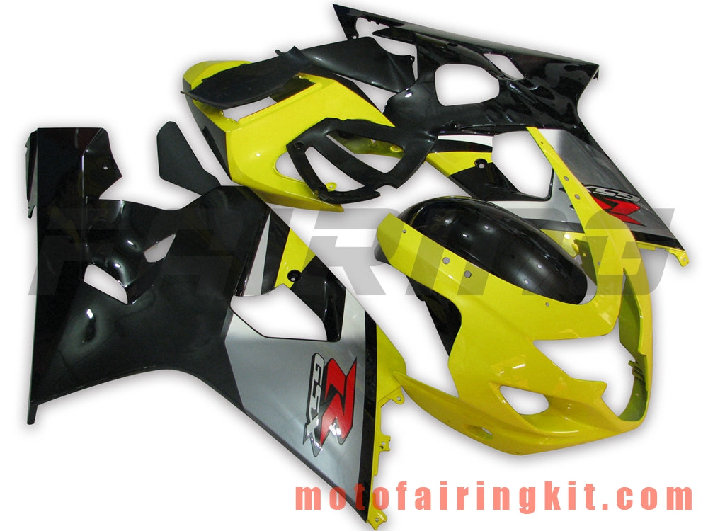 フェアリングキット GSX-R750 GSX-R600 K4 2004 2005 GSXR 600 750 K4 04 05 プラスチック ABS 射出成型 完全なオートバイ車体 アフターマーケット車体フレーム (イエロー &amp; ブラック) B067