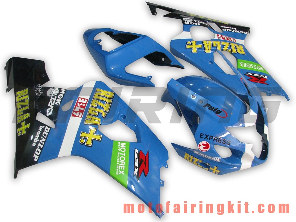 フェアリングキット GSX-R750 GSX-R600 K4 2004 2005 GSXR 600 750 K4 04 05 プラスチック ABS 射出成型 完全なオートバイ車体 アフターマーケット車体フレーム (ブルー &amp; ブラック) B068