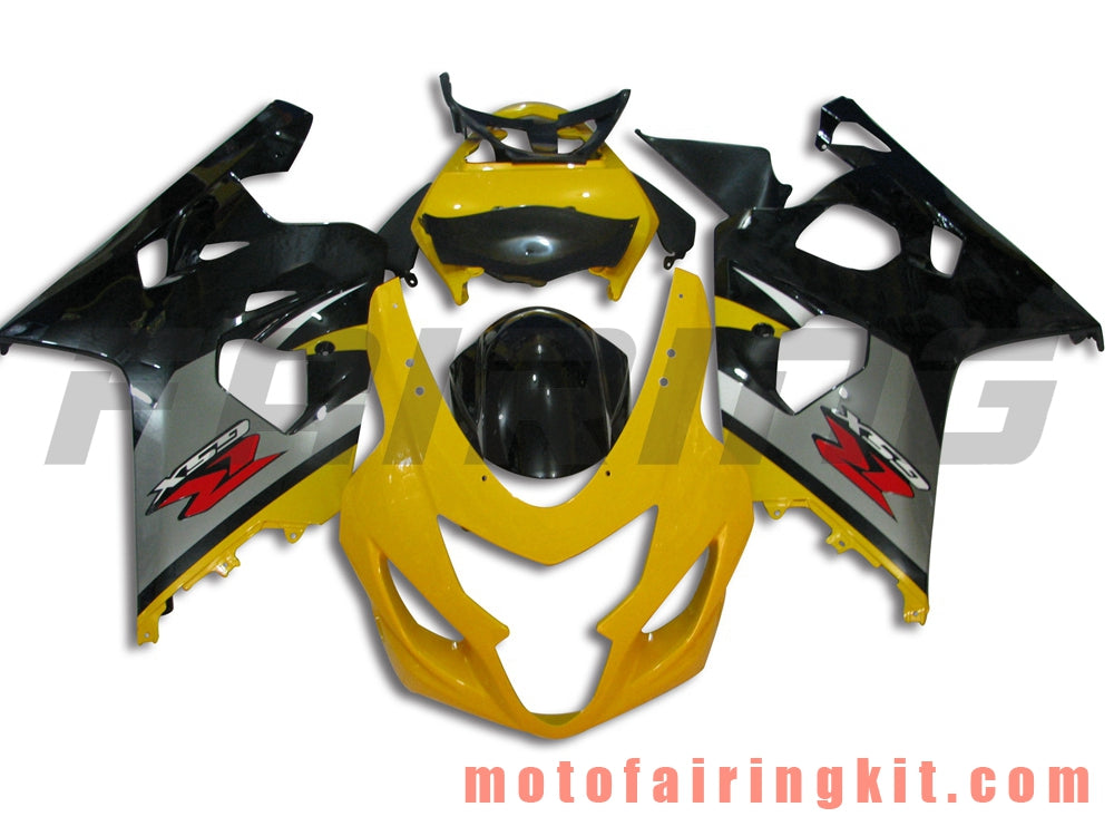 Fairing Kits Fit for GSX-R750 GSX-R600 K4 2004 2005 GSXR 600 750 K4 04 05 Plastic ABS Injection Mold Complete Motorcycle Body Aftermarket Bodywork Frame (Yellow & Black) B069