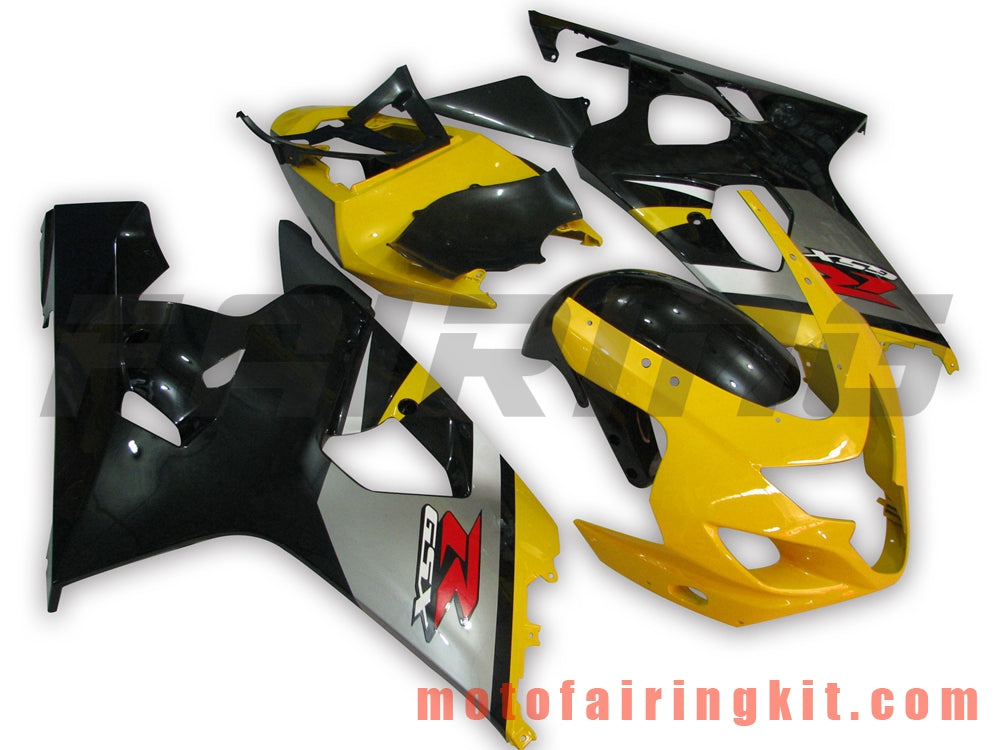 Fairing Kits Fit for GSX-R750 GSX-R600 K4 2004 2005 GSXR 600 750 K4 04 05 Plastic ABS Injection Mold Complete Motorcycle Body Aftermarket Bodywork Frame (Yellow & Black) B069