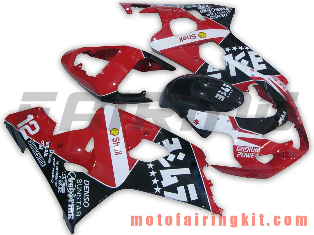 Fairing Kits Fit for GSX-R750 GSX-R600 K4 2004 2005 GSXR 600 750 K4 04 05 Plastic ABS Injection Mold Complete Motorcycle Body Aftermarket Bodywork Frame (Red & Black) B070