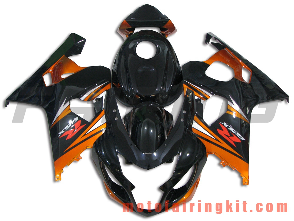 Kits de carenado aptos para GSX-R750 GSX-R600 K4 2004 2005 GSXR 600 750 K4 04 05 Molde de inyección de plástico ABS Carrocería completa para motocicleta Marco de carrocería de posventa (negro y naranja) B073