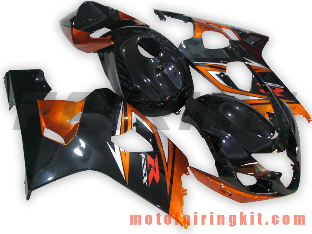 Fairing Kits Fit for GSX-R750 GSX-R600 K4 2004 2005 GSXR 600 750 K4 04 05 Plastic ABS Injection Mold Complete Motorcycle Body Aftermarket Bodywork Frame (Black & Orange) B073