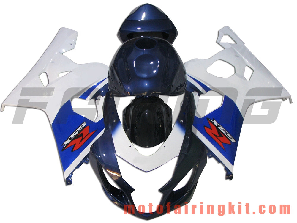 Kits de carenado aptos para GSX-R750 GSX-R600 K4 2004 2005 GSXR 600 750 K4 04 05 Molde de inyección de plástico ABS Carrocería completa para motocicleta Carrocería de posventa Marco (blanco y negro) B080