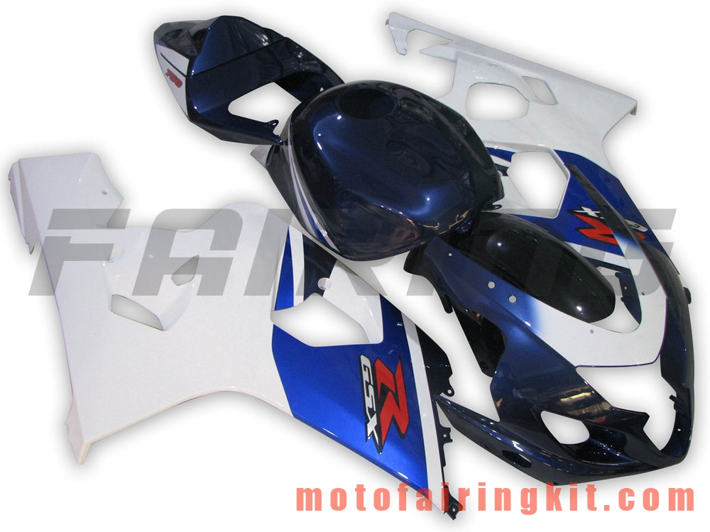 フェアリングキット GSX-R750 GSX-R600 K4 2004 2005 GSXR 600 750 K4 04 05 プラスチック ABS 射出成型 完全なオートバイボディ アフターマーケットボディワークフレーム (ブラック &amp; ホワイト) B080