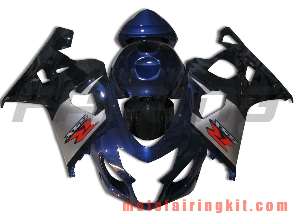 Fairing Kits Fit for GSX-R750 GSX-R600 K4 2004 2005 GSXR 600 750 K4 04 05 Plastic ABS Injection Mold Complete Motorcycle Body Aftermarket Bodywork Frame (Blue & Silver) B081