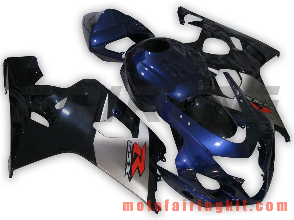 Fairing Kits Fit for GSX-R750 GSX-R600 K4 2004 2005 GSXR 600 750 K4 04 05 Plastic ABS Injection Mold Complete Motorcycle Body Aftermarket Bodywork Frame (Blue & Silver) B081