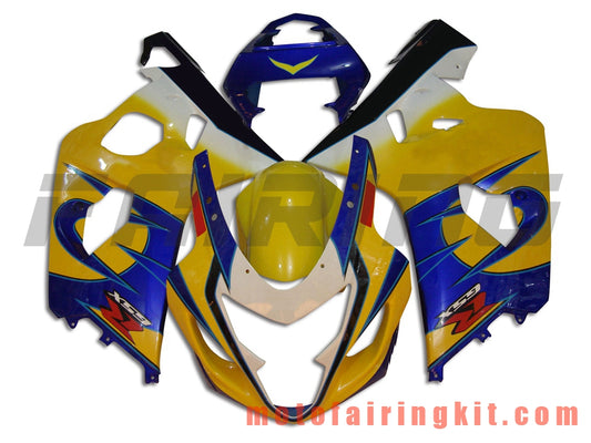 Kits de carenado aptos para GSX-R750 GSX-R600 K4 2004 2005 GSXR 600 750 K4 04 05 Molde de inyección de plástico ABS Carrocería completa para motocicleta Carrocería del mercado de accesorios Marco (amarillo y azul) B082