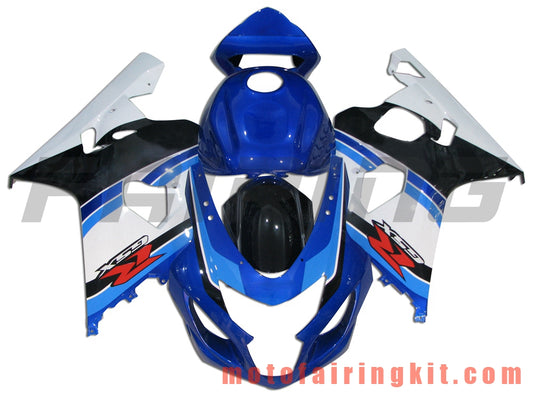 Fairing Kits Fit for GSX-R750 GSX-R600 K4 2004 2005 GSXR 600 750 K4 04 05 Plastic ABS Injection Mold Complete Motorcycle Body Aftermarket Bodywork Frame (Blue & White) B088