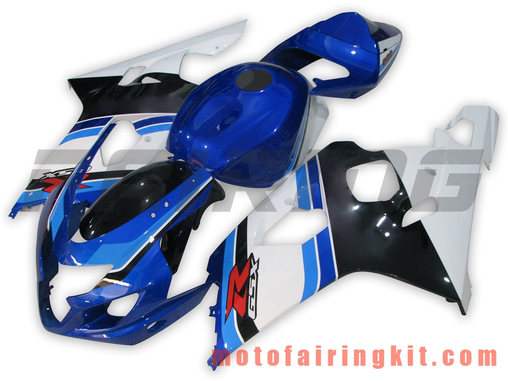 Fairing Kits Fit for GSX-R750 GSX-R600 K4 2004 2005 GSXR 600 750 K4 04 05 Plastic ABS Injection Mold Complete Motorcycle Body Aftermarket Bodywork Frame (Blue & White) B088