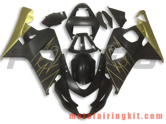 Fairing Kits Fit for GSX-R750 GSX-R600 K4 2004 2005 GSXR 600 750 K4 04 05 Plastic ABS Injection Mold Complete Motorcycle Body Aftermarket Bodywork Frame (Black & Gold) B095