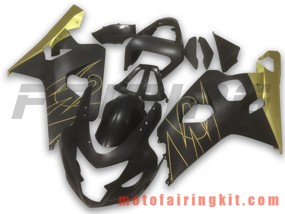 Fairing Kits Fit for GSX-R750 GSX-R600 K4 2004 2005 GSXR 600 750 K4 04 05 Plastic ABS Injection Mold Complete Motorcycle Body Aftermarket Bodywork Frame (Black & Gold) B095