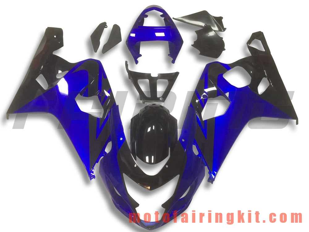 Fairing Kits Fit for GSX-R750 GSX-R600 K4 2004 2005 GSXR 600 750 K4 04 05 Plastic ABS Injection Mold Complete Motorcycle Body Aftermarket Bodywork Frame (Blue & Black) B097