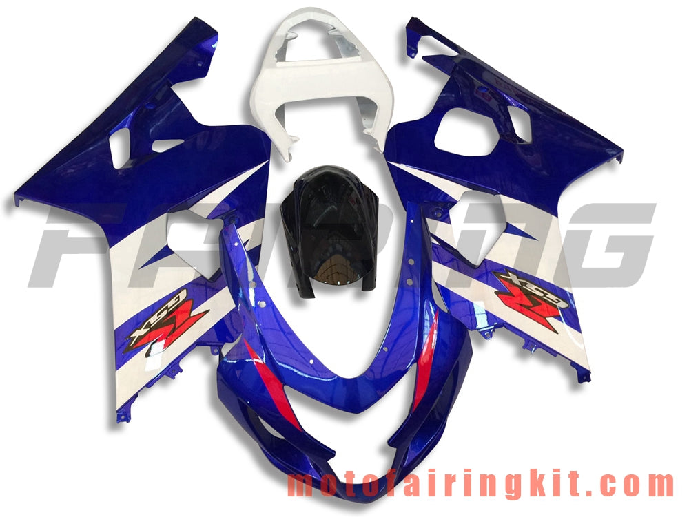 Fairing Kits Fit for GSX-R750 GSX-R600 K4 2004 2005 GSXR 600 750 K4 04 05 Plastic ABS Injection Mold Complete Motorcycle Body Aftermarket Bodywork Frame (Blue & Black) B100