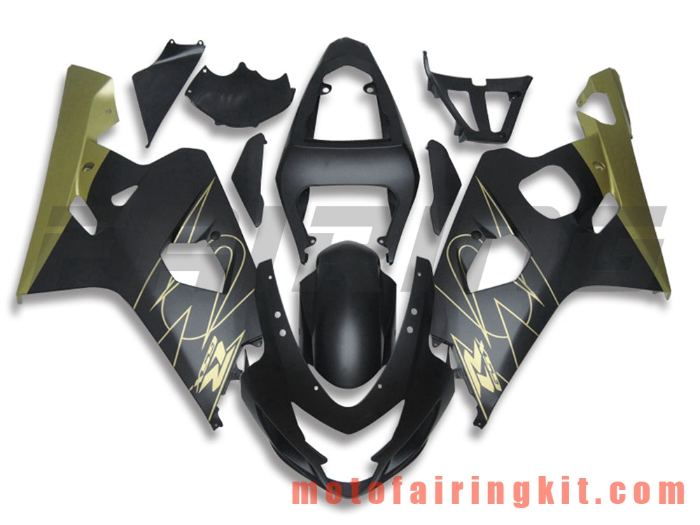 フェアリングキット GSX-R750 GSX-R600 K4 2004 2005 GSXR 600 750 K4 04 05 プラスチック ABS 射出成型 完全なオートバイ車体 アフターマーケット車体フレーム (ブラック &amp; ゴールド) B104