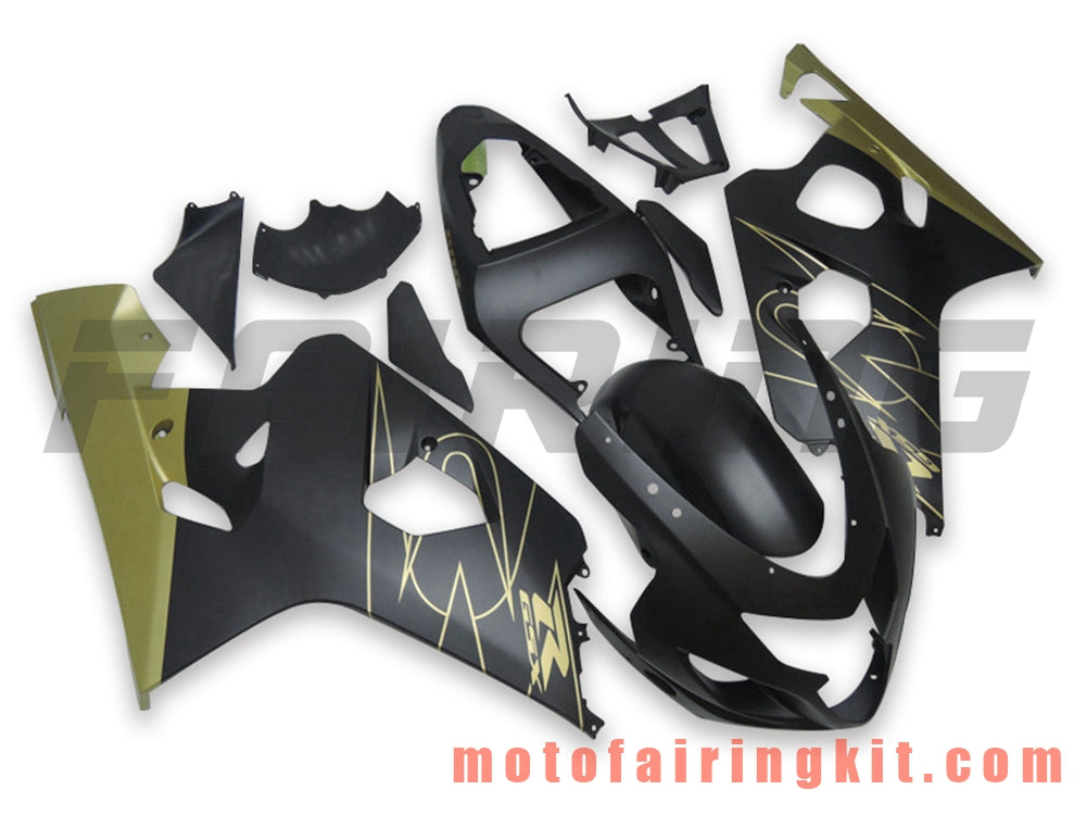 フェアリングキット GSX-R750 GSX-R600 K4 2004 2005 GSXR 600 750 K4 04 05 プラスチック ABS 射出成型 完全なオートバイ車体 アフターマーケット車体フレーム (ブラック &amp; ゴールド) B104