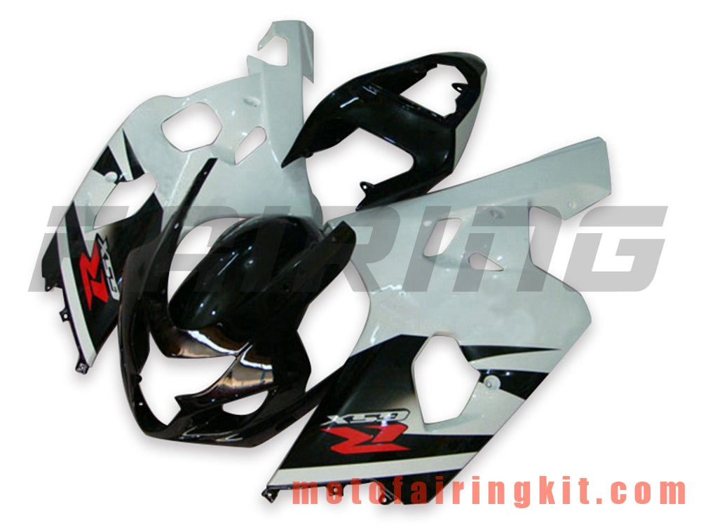 フェアリングキット GSX-R750 GSX-R600 K4 2004 2005 GSXR 600 750 K4 04 05 プラスチック ABS 射出成型 完全なオートバイボディ アフターマーケットボディワークフレーム (ブラック &amp; ホワイト) B105