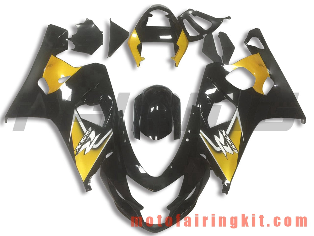 Fairing Kits Fit for GSX-R750 GSX-R600 K4 2004 2005 GSXR 600 750 K4 04 05 Plastic ABS Injection Mold Complete Motorcycle Body Aftermarket Bodywork Frame (Black & Yellow) B106