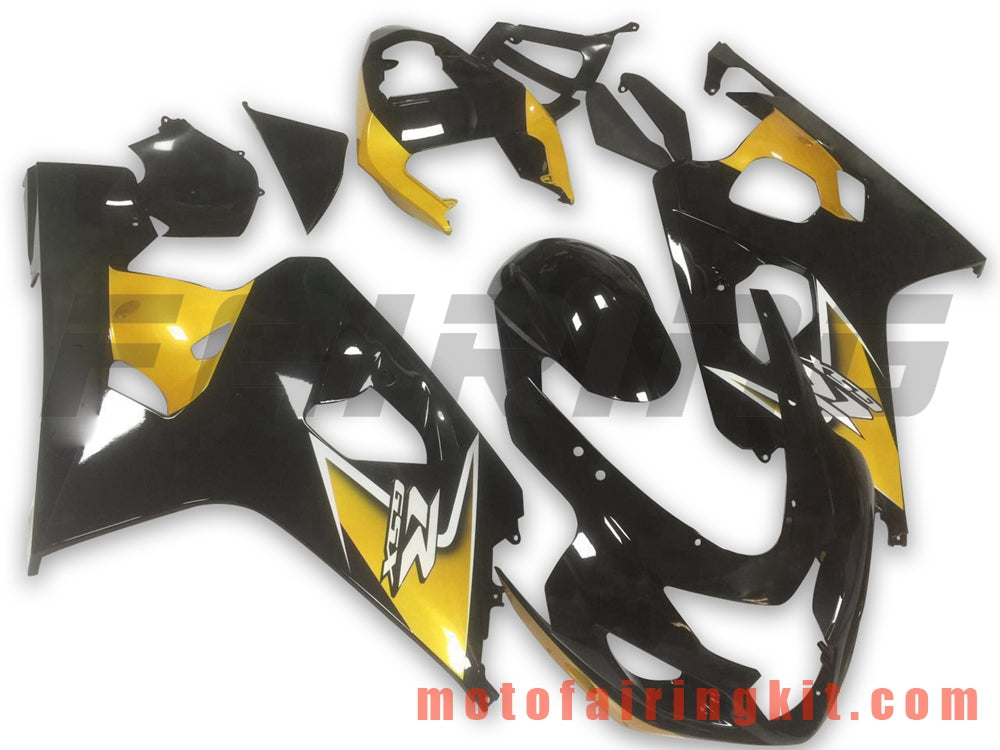 Fairing Kits Fit for GSX-R750 GSX-R600 K4 2004 2005 GSXR 600 750 K4 04 05 Plastic ABS Injection Mold Complete Motorcycle Body Aftermarket Bodywork Frame (Black & Yellow) B106