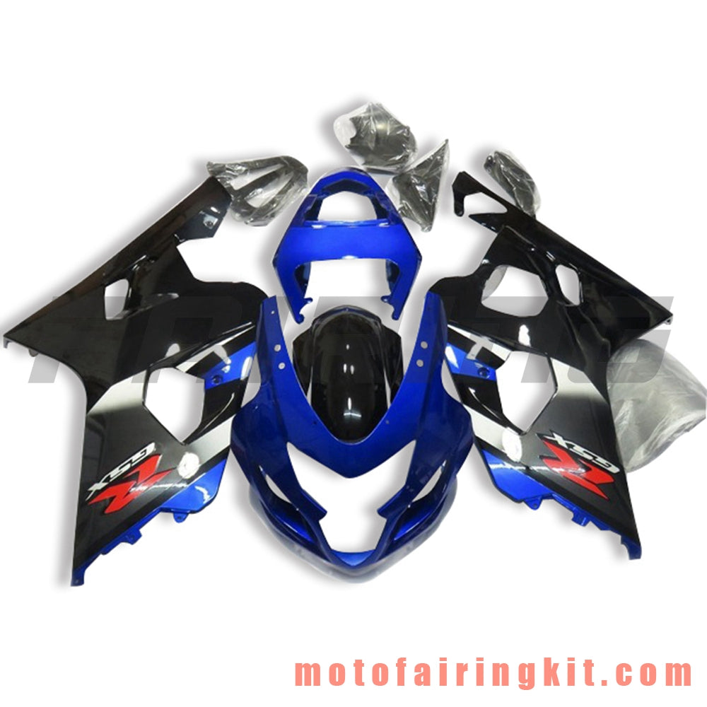 Kits de carenado aptos para GSX-R750 GSX-R600 K4 2004 2005 GSXR 600 750 K4 04 05 Molde de inyección de plástico ABS Carrocería completa para motocicleta Marco de carrocería de posventa (negro y azul) B109