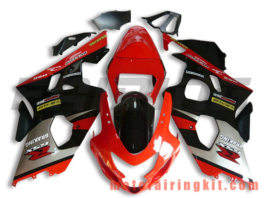 Fairing Kits Fit for GSX-R750 GSX-R600 K4 2004 2005 GSXR 600 750 K4 04 05 Plastic ABS Injection Mold Complete Motorcycle Body Aftermarket Bodywork Frame (Red & Black) B110