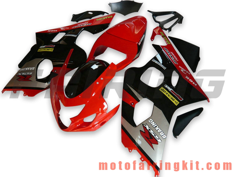 Fairing Kits Fit for GSX-R750 GSX-R600 K4 2004 2005 GSXR 600 750 K4 04 05 Plastic ABS Injection Mold Complete Motorcycle Body Aftermarket Bodywork Frame (Red & Black) B110