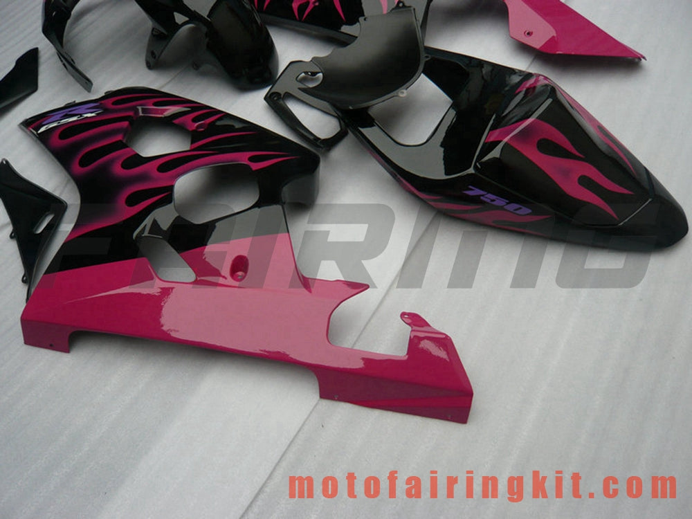 Kits de carenado aptos para GSX-R750 GSX-R600 K4 2004 2005 GSXR 600 750 K4 04 05 Molde de inyección de plástico ABS Carrocería completa para motocicleta Carrocería del mercado de accesorios Marco (rosa y negro) B111