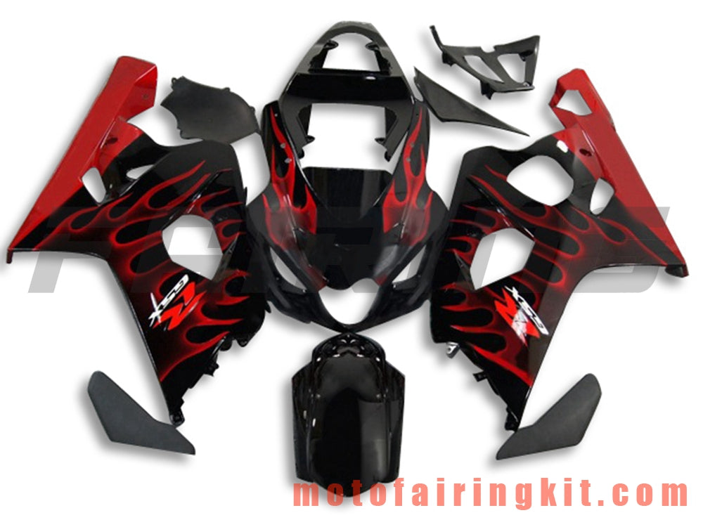 Fairing Kits Fit for GSX-R750 GSX-R600 K4 2004 2005 GSXR 600 750 K4 04 05 Plastic ABS Injection Mold Complete Motorcycle Body Aftermarket Bodywork Frame (Black & Red) B112