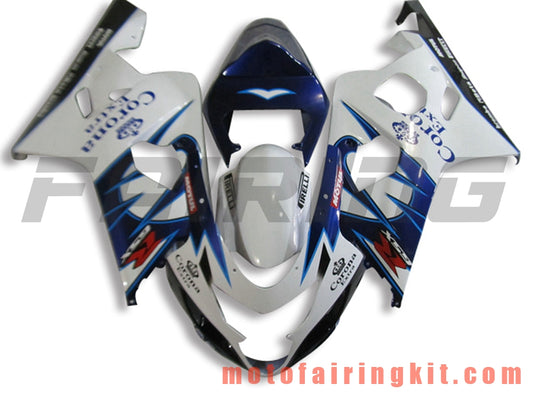 Fairing Kits Fit for GSX-R750 GSX-R600 K4 2004 2005 GSXR 600 750 K4 04 05 Plastic ABS Injection Mold Complete Motorcycle Body Aftermarket Bodywork Frame (Blue & White) B113