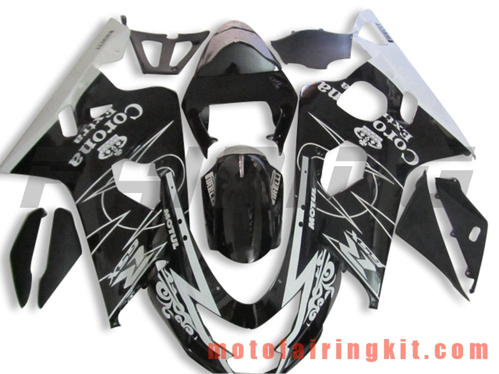 Fairing Kits Fit for GSX-R750 GSX-R600 K4 2004 2005 GSXR 600 750 K4 04 05 Plastic ABS Injection Mold Complete Motorcycle Body Aftermarket Bodywork Frame (Black & White) B114