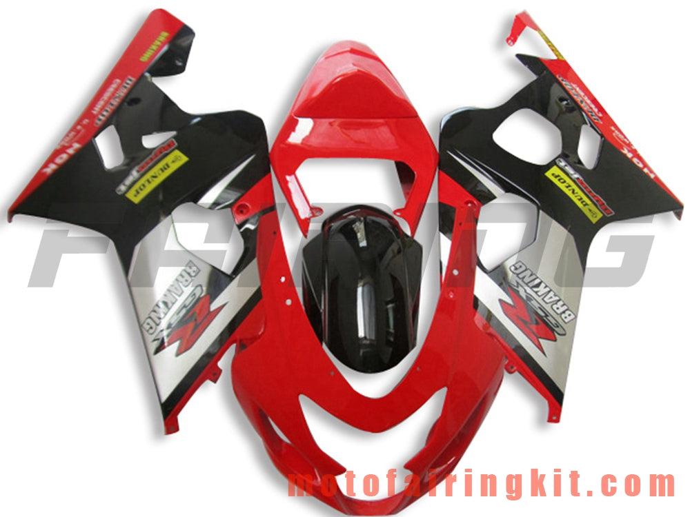 Fairing Kits Fit for GSX-R750 GSX-R600 K4 2004 2005 GSXR 600 750 K4 04 05 Plastic ABS Injection Mold Complete Motorcycle Body Aftermarket Bodywork Frame (Red & Black) B118