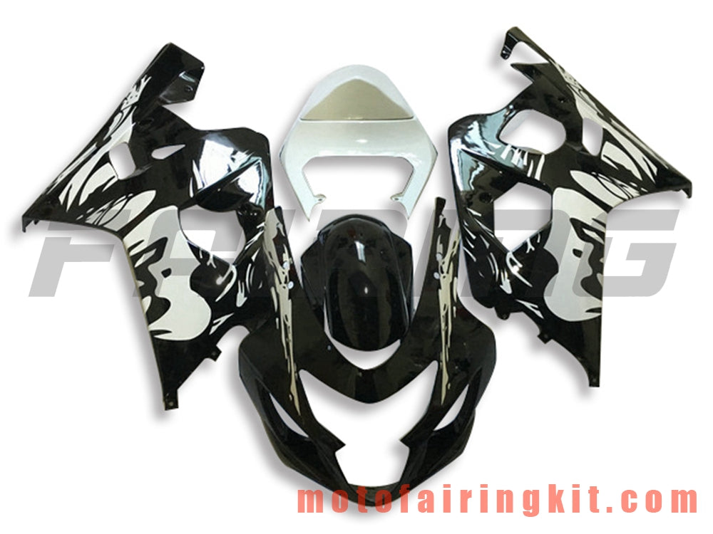 Fairing Kits Fit for GSX-R750 GSX-R600 K4 2004 2005 GSXR 600 750 K4 04 05 Plastic ABS Injection Mold Complete Motorcycle Body Aftermarket Bodywork Frame (Black & White) B119