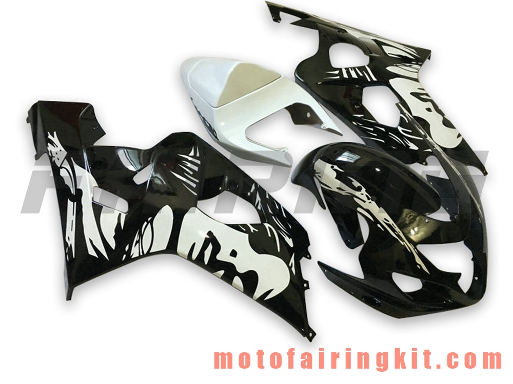 Fairing Kits Fit for GSX-R750 GSX-R600 K4 2004 2005 GSXR 600 750 K4 04 05 Plastic ABS Injection Mold Complete Motorcycle Body Aftermarket Bodywork Frame (Black & White) B119