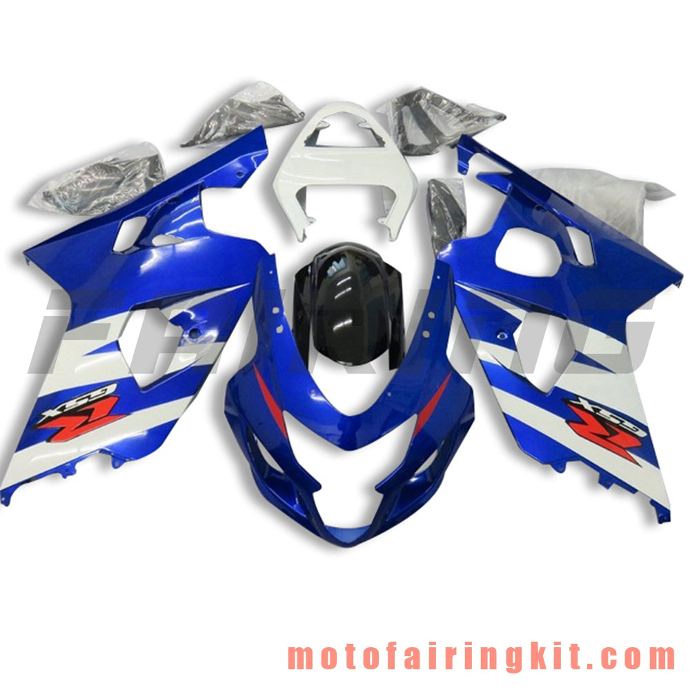 Fairing Kits Fit for GSX-R750 GSX-R600 K4 2004 2005 GSXR 600 750 K4 04 05 Plastic ABS Injection Mold Complete Motorcycle Body Aftermarket Bodywork Frame (Blue & White) B120