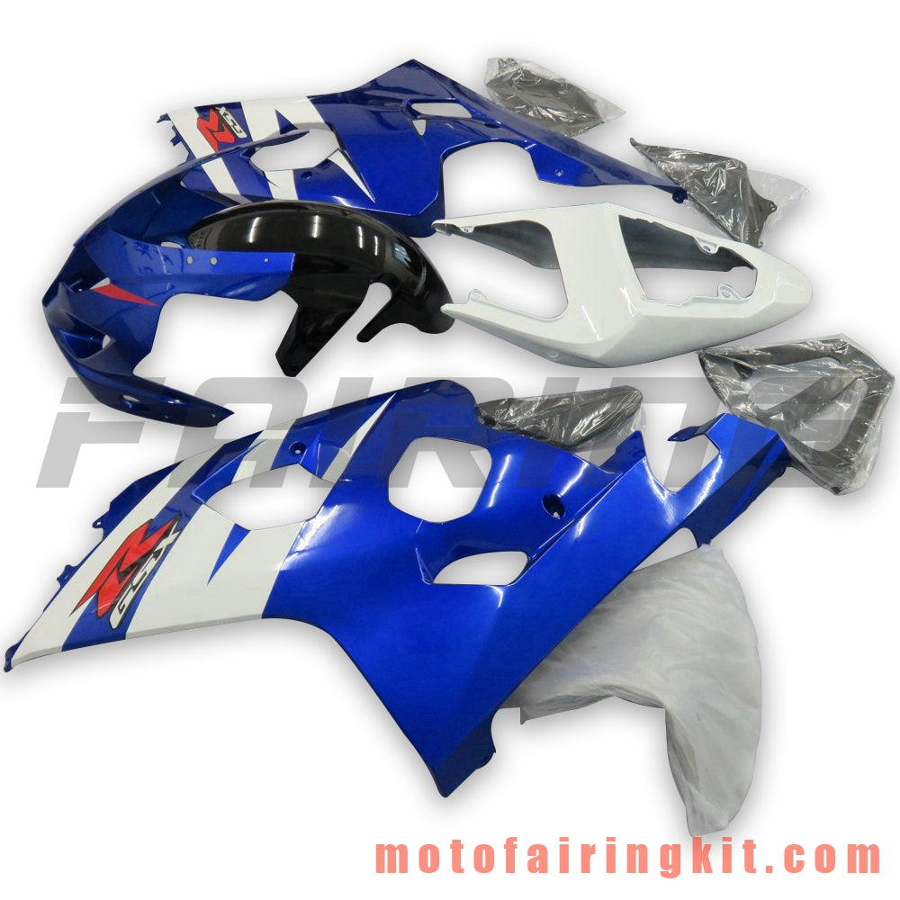 Fairing Kits Fit for GSX-R750 GSX-R600 K4 2004 2005 GSXR 600 750 K4 04 05 Plastic ABS Injection Mold Complete Motorcycle Body Aftermarket Bodywork Frame (Blue & White) B120