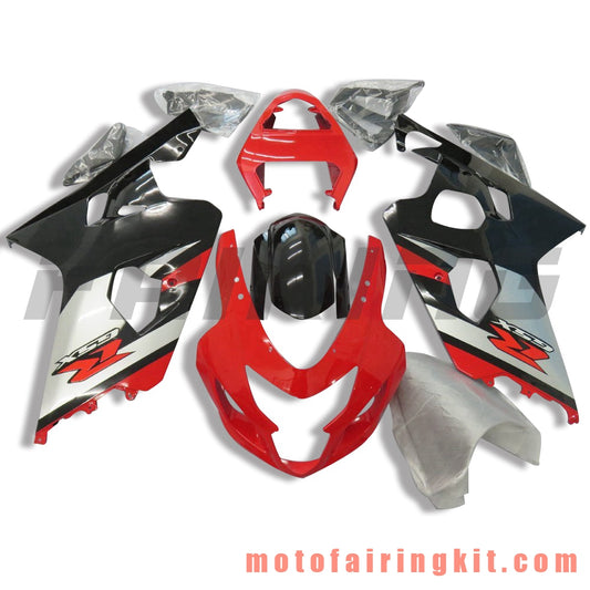 Kits de carenado aptos para GSX-R750 GSX-R600 K4 2004 2005 GSXR 600 750 K4 04 05 Molde de inyección de plástico ABS Carrocería completa para motocicleta Marco de carrocería de posventa (rojo y negro) B121