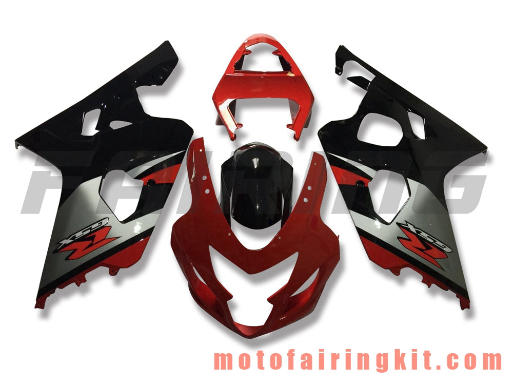 Fairing Kits Fit for GSX-R750 GSX-R600 K4 2004 2005 GSXR 600 750 K4 04 05 Plastic ABS Injection Mold Complete Motorcycle Body Aftermarket Bodywork Frame (Red & Black) B122