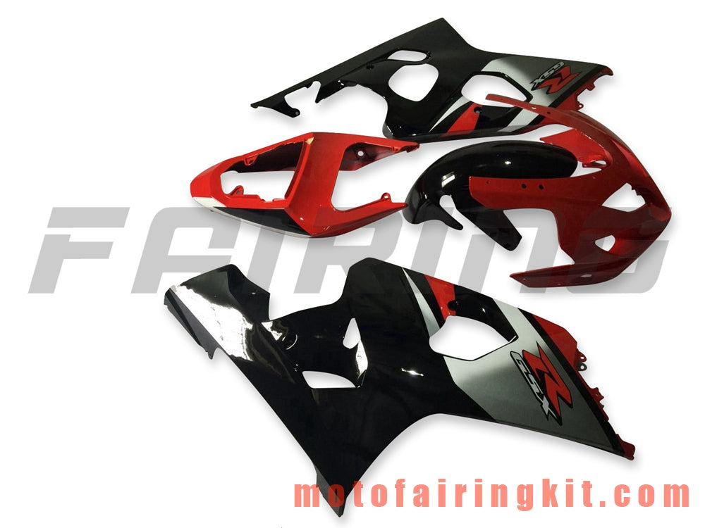 Kits de carenado aptos para GSX-R750 GSX-R600 K4 2004 2005 GSXR 600 750 K4 04 05 Molde de inyección de plástico ABS Carrocería completa para motocicleta Marco de carrocería de posventa (rojo y negro) B122