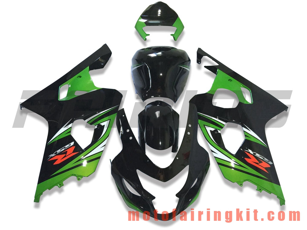 Fairing Kits Fit for GSX-R750 GSX-R600 K4 2004 2005 GSXR 600 750 K4 04 05 Plastic ABS Injection Mold Complete Motorcycle Body Aftermarket Bodywork Frame (Black & Green) B123