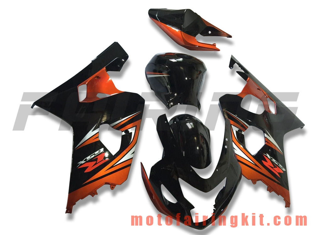 Kits de carenado aptos para GSX-R750 GSX-R600 K4 2004 2005 GSXR 600 750 K4 04 05 Molde de inyección de plástico ABS Carrocería completa para motocicleta Carrocería del mercado de accesorios Marco (negro y naranja) B124