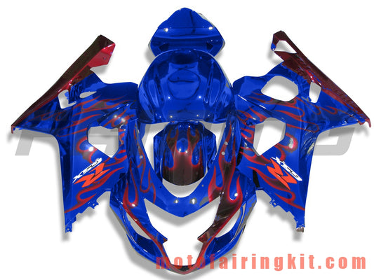 Fairing Kits Fit for GSX-R750 GSX-R600 K4 2004 2005 GSXR 600 750 K4 04 05 Plastic ABS Injection Mold Complete Motorcycle Body Aftermarket Bodywork Frame (Blue & Red) B125