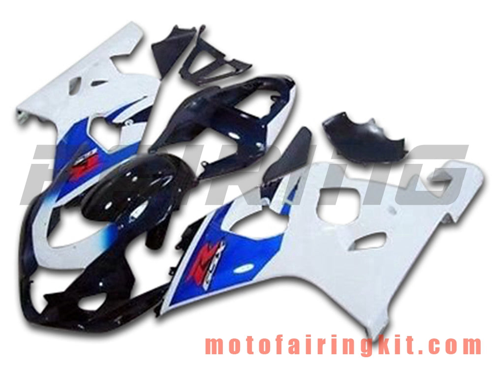 Fairing Kits Fit for GSX-R750 GSX-R600 K4 2004 2005 GSXR 600 750 K4 04 05 Plastic ABS Injection Mold Complete Motorcycle Body Aftermarket Bodywork Frame (Blue & White) B127